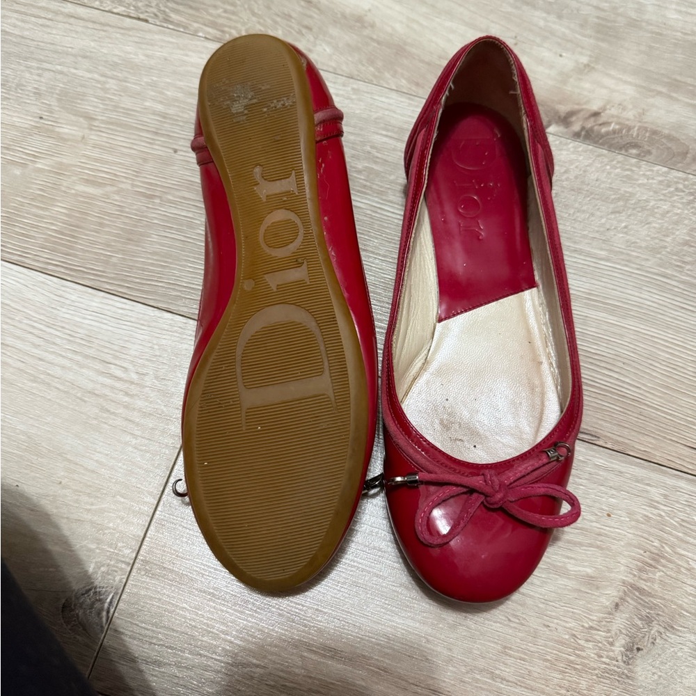 Vintage Dior Cherry Red Ballet Flats